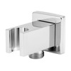 QWORK® Chrome hose connection with hand shower holder, brass G1/2