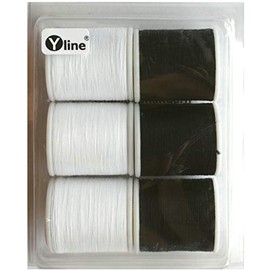 6 spools of BW upper thread: 3 pieces of 100 m white and 3 pieces of 100 m black, sewing thread Ne 50/3, sewing machine thread, 3129