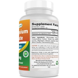 Best Naturals Magnesium Citrate (Citrato de Magnesio) 400mg 250 Tablets