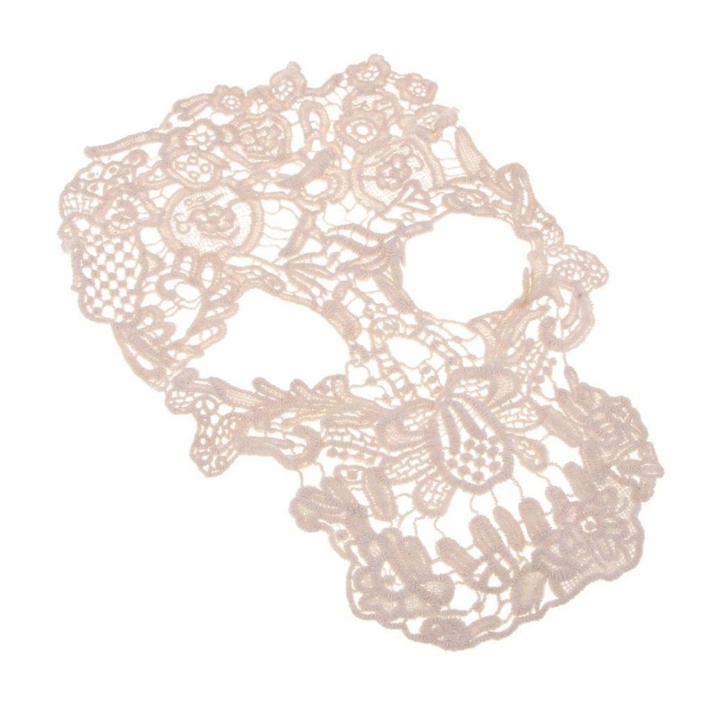 zalati Lace Applique Patch Embroidery Cotton Skull Sewing Badge