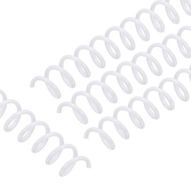 PATIKIL 25 Pack Plastic Spiral Binding Coils, 11mm(7/16") Binding Coils 60 Sheet Capacity Spiral Binder Rings 3:1 Pitch for Office Classroom, White