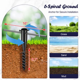 10FT String Light Poles, 1.5 Inch Heavy Duty Poles for Outdoor String Lights with Shepherd Hook, 2 in 1 Light Pole with Anchor for Garden Backyard Patio Bistro Cafe