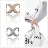 2PCS Alloy Scarf Slide Waist Buckle Fashion Rhinestone Smooth Scarves
