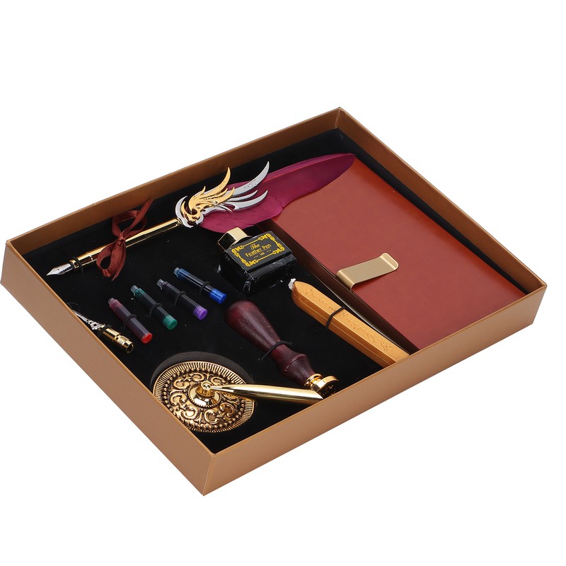 Dip Calligraphy Pen Set Feather Ink Sac Fountain Pen Gift
