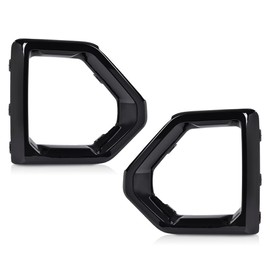 PIT66 Glossy Black Front Fog Light Outer Bezel Cover Set, Compatible with GMC Sierra 2019-2021 Denali SLT AT4 (NOT fit SLE, Base or Elevation Models) 84176753, 84176752