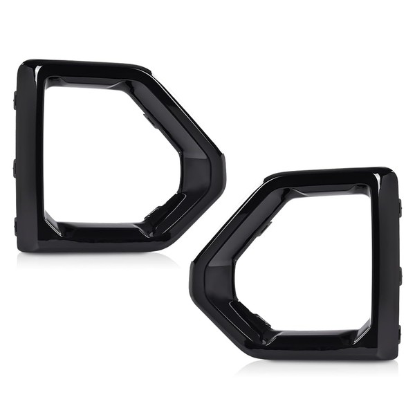 PIT66 Glossy Black Front Fog Light Outer Bezel Cover Set,