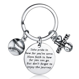 YEEQIN Softball Player Gifts Keychain Inspirational Gifts For Softball Lover Softball Keychain Gifts for Girls Boys Softball Players