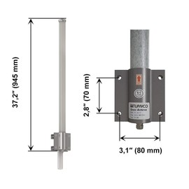 WiFi Outdoor Omni Antenna Gain 12dB 2.4Ghz Roof Mount (3 Feet Long) Wireless Network Extender/Repeater Range Pole(N-Female Cable Connector) House/RV/Camping/Boat Signal Amplifier Tupavco TP551