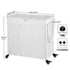 Greenstell Laundry Hamper with Wheels&Lid,130L Large 3 Sections Clothes Hamper