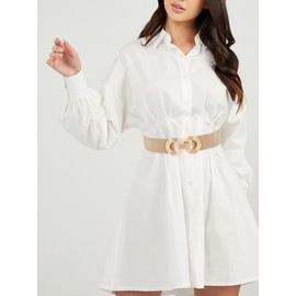 LIMHOO Women's Wide Elastic Waist Belt Fashion Stretchy belt Waistband for Dresses (P19519-Khaki-XXL)