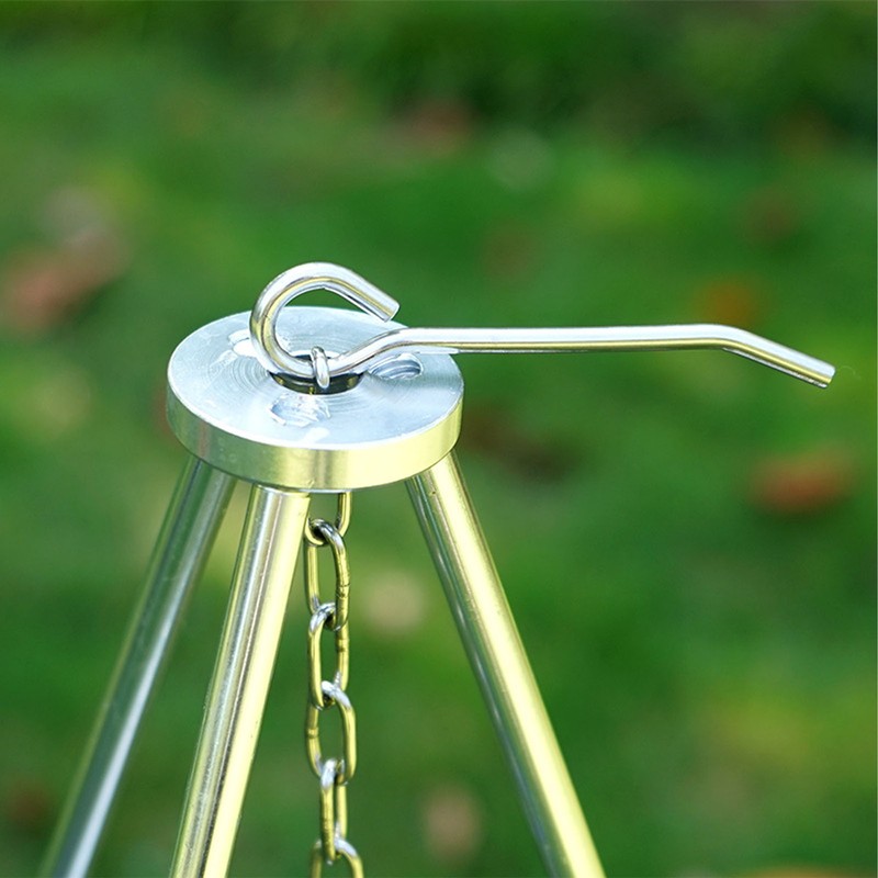 Cooking Tripod Foldable Campfire Tripod with Chain and Carrying Bag