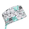Scrub Cap Uniform Hat Unisex Animal Print (Green Cats)