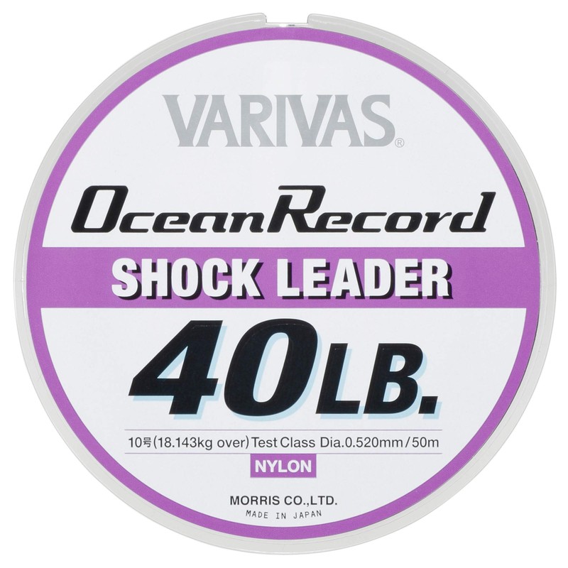 Varivas Ocean Record Shock Leader, Nylon, 164.0 ft (50 m),