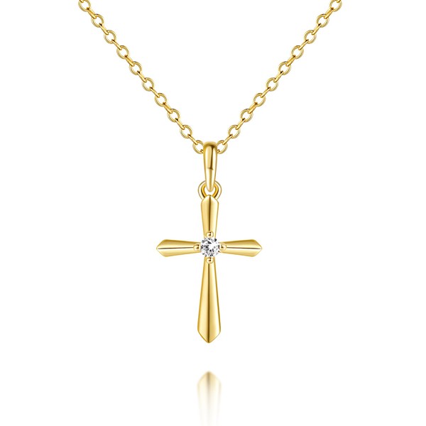 BANGALO Cross Necklace 14K Gold Necklaces for Women Dainty Gold