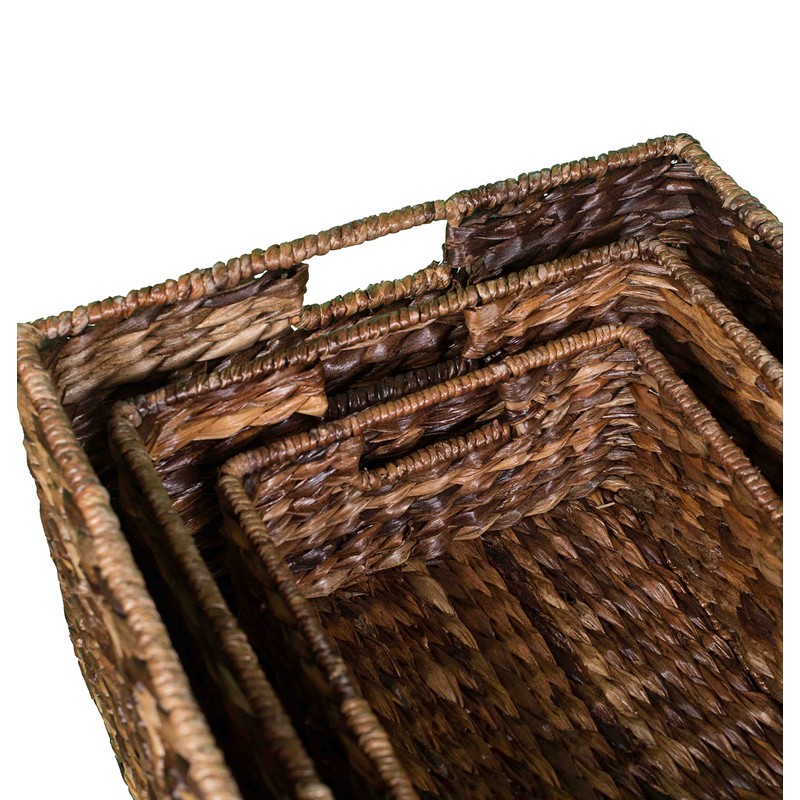 BIRDROCK HOME Abaca Nesting Baskets Set of 3 - Handwoven