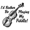 CafePress I'd Rather Be Playing My Fiddle Oval Car Bumper