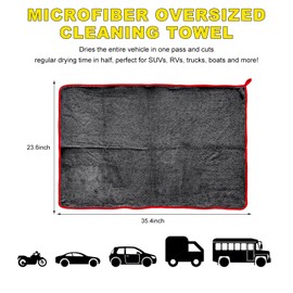 Yourkar Car Drying Towel, 35 × 24 Inches Super Absorbent & Scratch-Free Auto Wipe Towel, Universal Premium & Soft Microfiber Drying Towel for Most Item, Practical Car Accessories (Red)