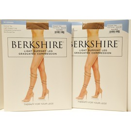 Berkshire 30 denier Sheer Light Support Pantyhose size 3x-4x 2 pairs Natural Tan