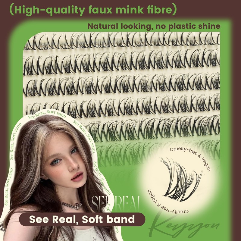 KEYYOU Flora Nova Spider Lash Clusters Kit Natural D Curl
