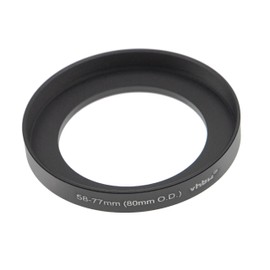 vhbw Step Up Ring Adapter from 58mm to 77mm Compatible with Matte Boxes 80mm O.D. Filter Adapter, Aluminium, Matt Black
