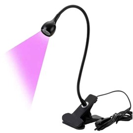UV Lamp for Gel Nails, Desk Light, Flexible Gooseneck LED Lamp Nails, Mini Portable Nail Lamp with Safety Clip, Rotating 3 W 395 NM Nail Dryer for Curing Nail Glue (Black)