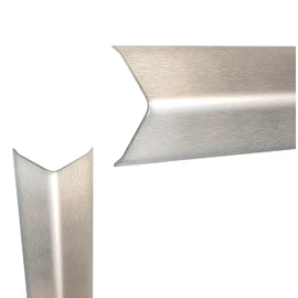 Stainless steel angle length: 100 cm, 90 degree leg: 60 x 25 mm, triple edged angle profile, stainless steel K240