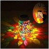Mosaic Lights Outdoor Hanging Lanterns, Rechargeable Mosaic Solar Lanterns， Outdoor