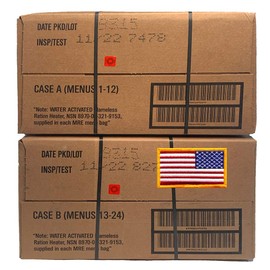 Ammo Can Man MRE/Flag Pack-Military MRE Cases- 11/2022 Inspection Date (A/B Combo (Menu 1-24))