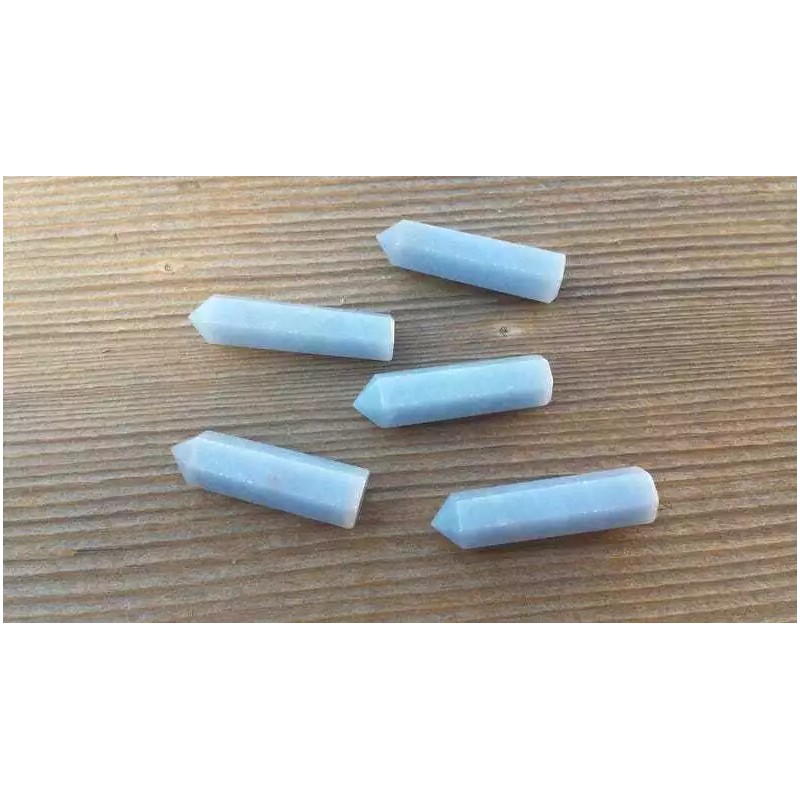 ANGELITE SINGLE TERMINATED GEMSTONE CRYSTAL PENCIL POINT (ONE)