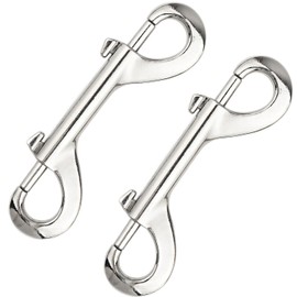 2 PCS Stainless Steel & Zinc Alloy Bolt Snap Hooks, 90mm Double Ended Lead Clips for Dogs, Metal Diving Clip Trigger Snaps for Diving Dog Leash Horse Tack Pet Feed Bucket