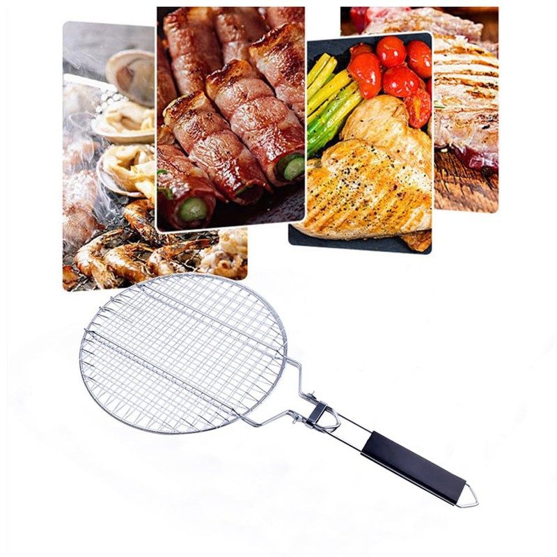 Grill Basket - Stainless Steel BBQ Portable Folding Grilling Grate