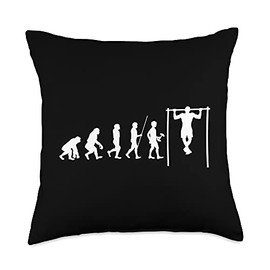 Calisthenics Human Evolution Gym Coach Fitness Instructor Throw Pillow