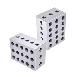 LiGuVCY Ultra Precision 2 x 3 x 4 Inch Blocks 23 Holes Accuracy 0.0003 Inch Suitable for Milling Machines for Setup, Layout and Inspection Jobs 1 Pairs