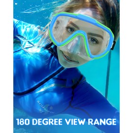 Zeligerstar Snorkel Mask Adult, 180° Panoramic View Diving Mask, Anti-Fog Swimming Mask with UV Protection Lens, Anti-Leak Swimming Goggles for Men Women