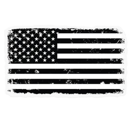 GRITKULTURE Classic American Flag Removable Decal Graphic Sticker- US Flag Vinyl for Cars, Trucks, Bumper -5.5 Inch X 3.3 Inch (Vintage Subdued Black)