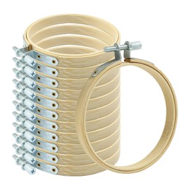 Dijedev 12PCS 3 Inch Embroidery Hoops, Bamboo Circle Cross Stitch Hoop Ring Bulk, Wooden Round Embroidery Hoop Frame for Home Ornaments, Christmas Decoration, Art Craft Sewing, DIY