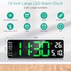 ORIA 13" Digital Wall Clock, Large Display LED Alarm Clock
