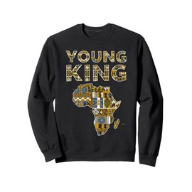 African Attire Kids Tee Black African King Boys Kente Cloth Sweatshirt