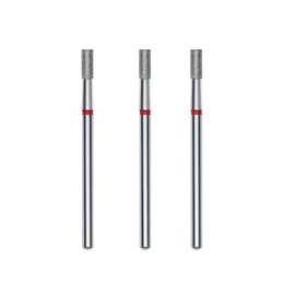 STALEKS PRO Set of 3 6 x 2.5mm Cylinder Shape Nail Drill Bits (Fine Grit)