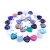 OHPHCALL Natural Stone Heart Pendants Necklace Accessories Jewelry Crafting Set