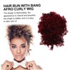 Healvian Women Ponytail Drawstring Wig with Afro Curly Hairpiece for