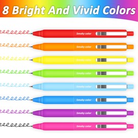 Vitoler Colored Pens, 8 Pack Quick Dry Cute Pens 0.5mm Retractable Gel Pens School Pens for Kids Journaling Writing School Office Supplies