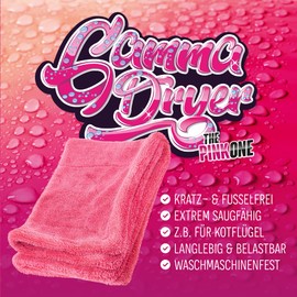 Nuke Guys Car Drying Cloth Extremely Absorbent and Gentle on Paint, Gamma Dryer L 40 x 60 cm, Pink, 1400 GSM Microfibre Cloth for Efficient Drying After Car Wash, Microfibre Cloth