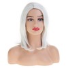 RicHyun Short Straight White Wigs for Women Synthetic Natural Shoulder