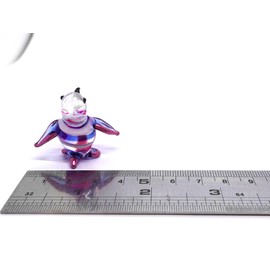 Sansukjai Penguin Tiny Figurines Hand Blown Glass Art Bird Animals Collectible Gift Home Décor (Multi-Pink)