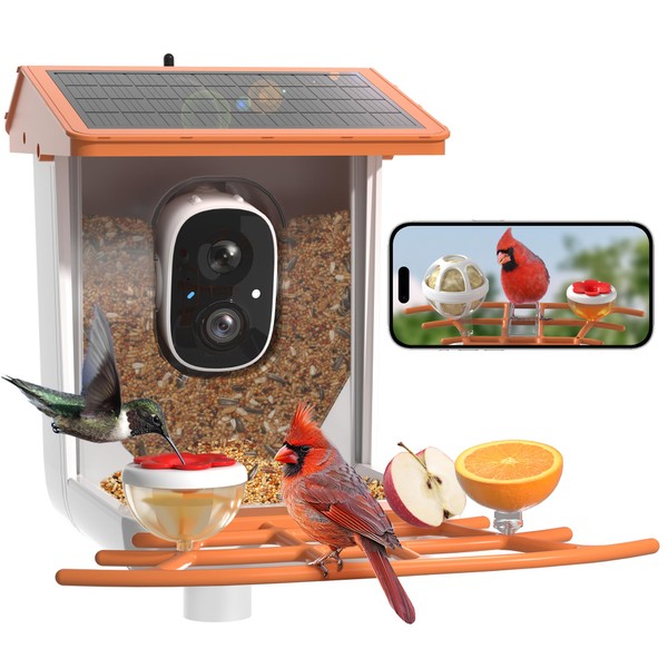 PETCAL Bird Feeder with Camera, 1296P HD AI Identify Smart
