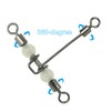 PATIKIL 3-Way Swivel 83lb 10 Pack Cross Line T-Turn Rolling