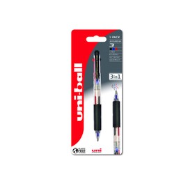 Uni-Ball SXE3-400 Jetstream 3 Ballpoint Gel Pen. Premium 1mm Medium Tip. 3 in 1 Black, Blue and Red Ink Rollerball. Extremely Smooth Writing Jetstream Ink Dries Instantly For Fast Note Taking