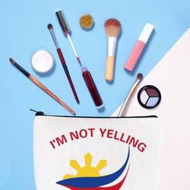 Filipino Makeup Bag Filipino Birthday Gift Philippine Souvenirs Gift Philippine Vacation Trip Gift Philippine Cosmetic Case (I'm NOT Yelling ca)