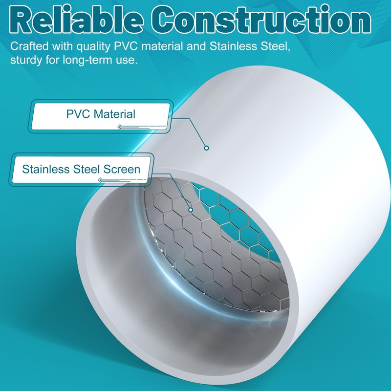 PVC Vent Cap, Termination Cap with Stainless Steel Screen for